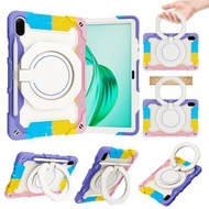 全城熱賣 - 適用於 Honor Pad X9 / X8a 盔甲B款 手提式旋轉環支架硅膠平板殼（炫彩粉）