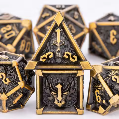 Metal DND Dice Set Dungeons and Dragons Polyhedral Roll Playing Dice D20 D12 D10 D% D8 D6 D4 for Pat