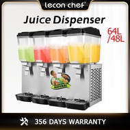 Lecon  juice dispenser 3tank48L/4 tanks 64L juicer water dispenser cold beverage dispenser mixed fru