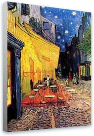 Cafe Terrace By Vincent Van Gogh Print On Canvas Ready To Frame Synthetic Rolled 24x32 6x8cm Wall Ar
