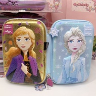Australia smiggle Children's Pencil Case, Ice Snow Elsa Princess Pencil Case, Anna Princess Student Stationery Case, 3D Three-Dimensional Waterproof Shock-Resistant Pencil Case, Genuine Quality Assurance