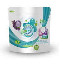 【3-in-1 50 PCS】Laugend 3 in 1 Laundry Pod Refill bag Sabun dobi wangi Excellent cleaning 99.9% steri