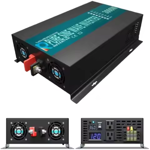 Pure Sine Wave Inverter 3000W 24V 220V Solar Panel Generator Power Supply Bank Converter 12V/48VDC t