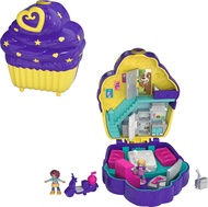 Polly Pocket Playset, Travel Toy with 2 Micro Dolls & Surprise Accessories, Pocket World Cupcake Com