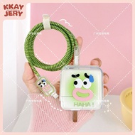 Cute Cartoon 30w/35w Charger Protector Set Charger Case Cable Protector Compatible for Macbook  iPho