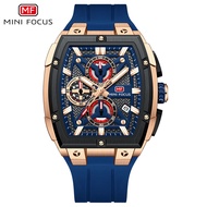 Mens Outdoor Style Hollow out Barrel Shaped Watch Minifocus MF0602G Quartz Movement Silicone Strap C