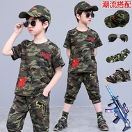 Ready Stock baju polis kanak lelaki Children's Camouflage Uniform Suit Boys Special Forces Summer Clothes Soldiers Kids Clothing Military Training TMYH