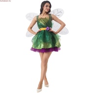 MYLITTLELASS Adullt Woman Enchanted Forest Fairy Costume Green Leaf Dress with Purple Tutu & Wings