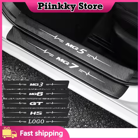 For MG MG3 MG5 MG6 HS ZS GT RX8 Carbon Fiber Threshold Decal Doorsill Sticker Anti-scraping Protecti