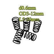 65Mn spring steel compression spring d0.6mm*OD3-12mm*L5-50mm strong pressure, return spring, compres