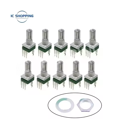 10PCS RK097 precision potentiometer vertical single link shank length 15mm gearless 3-pin B2K B5K B1