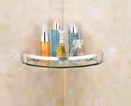 浴室轉角玻璃置物架 三角架 太空鋁