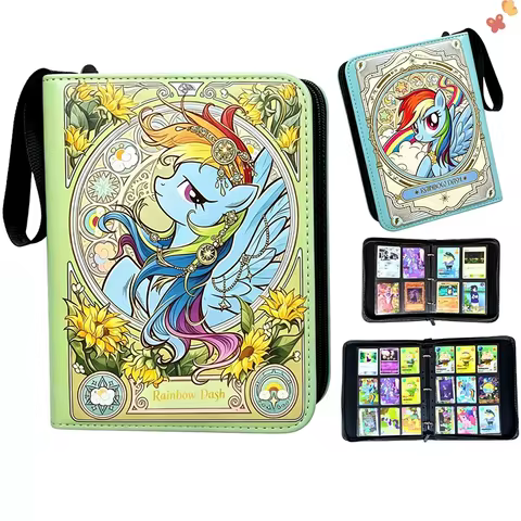 400pcs/900slots My Little Pony Card Album Book Folder 4/9 Card Slots Collections Zipper Double Pocke