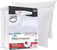 Guardmax Terry Cotton Waterproof 26x26 Size - Zippered Bed Bug Pillow Protector 2 Pack - Hypoallerge