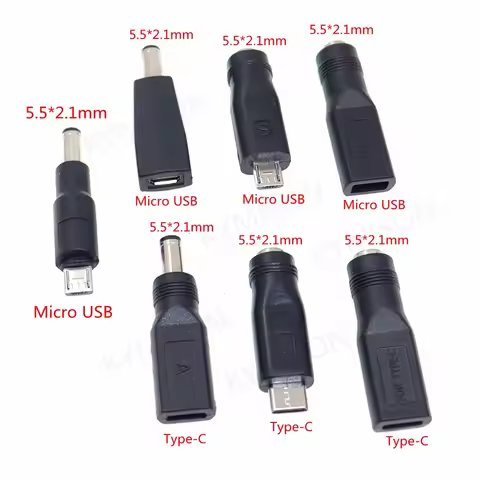 1pcs Type C / Tablet Micro USB 2.0 to DC 5.5x2.1 mm Power Jack Adapter Plug USB C to DC 5.5*2.1 mm P