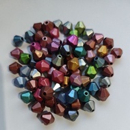 500 GRAMS 9X9MM PLASTIC METALLIC DIAMOND BEADS