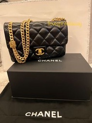 減價 全新 Chanel 黑金調節扣 金球款 風琴款 small flap bag
