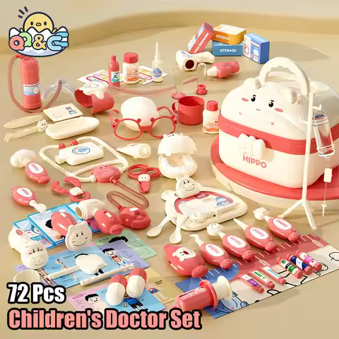Kids Doctor Set 37-72PCS Pretend Play Hospital Kits Medical Tool Bag Dentist Nurse Games Children's 