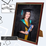 Solid Wood 4R 8R 12R A4 A3 Photo Frame | Picture Frame | Premium Quality | Rosewood Gold Photo Frame