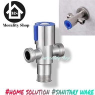 Stop Water Faucet Tee Shower Stainless 304 Stop Water Tap Shower Branch 2 Tee Valve Toilet Shower FV