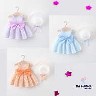READY STOCK 0-4Y Baby Girl Kids Princess Dress Summer Clothing Cute Flower Baby Dress with Hat Baju 