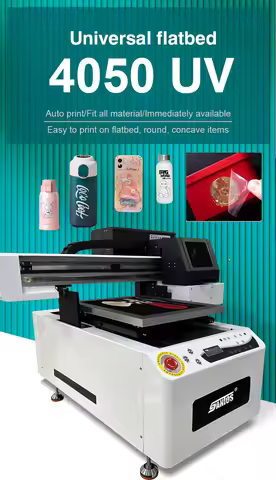 40*50CM Industrial Automatic Digital UV Flatbed Printer, Energy Efficient CMYK White Color Roll to R