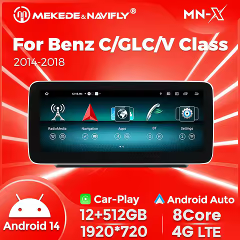 12.5-Inch Car Radio 6G+128G For Mercedes-Benz C / GLC / V Class W205 X253 W446 W447 Android All-in-o