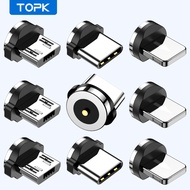 TOPK 5-Pack Magnetic Plug Connector Universal Round Magnetic Cable Type C Micro USB Magnet Replacement Parts for Mobile Phones
