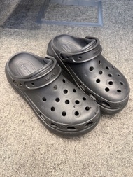 Crocs 黑色洞洞鞋厚底
