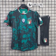 Áo Bóng Đá Italia Xanh Rêu ZK Thun Lạnh Mát Mẻ