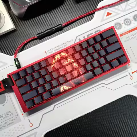 68 Keys Red Makima Keycaps Backlight Chreey Profile Translucent Keycap for Cherry Mechanical Keyboar