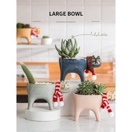 On Order Creative Cute Cat Tail Flowerpot Ceramic Animal Simple Succulent Monkey Post Cactus