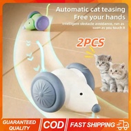2PCS Electric Mouse Car Automatic Teaser Rechargeable Kitten Toys with Intelligent Obstacle Avoidanc