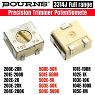 5PCS 3314J Precision Adjustable Resistance Potentiometer 20R 50R 500R 1K 5K 10K 20K 50K 100K 3314J-1