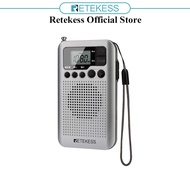 RETEKESS TR106 Portable FM AM Radio with LCD Display Digital Tuning Speaker Headphone Jack and Suppo