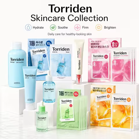 Torriden Hyaluronic Acid Full Skincare Kit Cleanser Sunscreen Serum Toner Moisturizer Mask Lip Balm