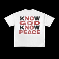 1 Cotton Graphic T-Shirt "Know God Know Peace No Peace"-Inspirational Quotes
