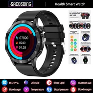 Blood Sugar Smart Watch Blood Lipid Uric Acid Health Monitor Sport Watch Smart ECG+PPG HD Bluetooth 