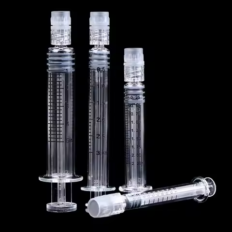 1ml/2.5ml/3.5ml/5ml Optional Capacity Beauty Glass Syringe Luer Lock Syringe Borosilicate Glass Pref