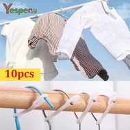YESPERY 1/5/10pcs Windproof Clothes Hanger Clip Drying Racks Hook Anti-drop Silicone Strip Buckle of Outdoor