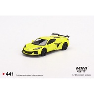 MINI GT 441 1/64 RHD CHEVROLET CORVETTE Z06 ACCELERATE YELLOW DIECAST CAR