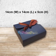 14x14x5 Black Gift box with Ribbon | Black Craft Box | Black Square box| Empty box| Kotak Hitam Gift