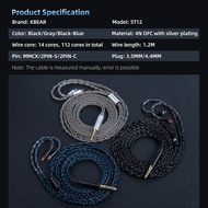 New KBEAR ST12 MMCX/2PIN/QDC IEM Cable Replacement for In-Ear Monitors, 8-Core 4N OFC Silver-Plated 