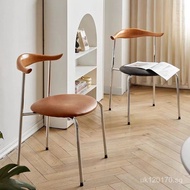 Balcony Solid Wood Dining Chair Restaurant Backrest Home Cafe Loft Vintage Modern Internet Celebrity