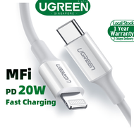 (MFI Certified) UGREEN MFI PD 20W USB C type C to Lightning Charging Cable Nylon Braided Fast Charger Data Sync Compatible