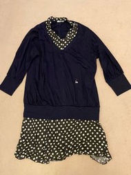 Pou dou dou 連身裙 波點黑色 日系