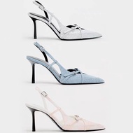 Zara2024 Spring New Product Women's Shoes Blue Denim High-Heeled Halter Mules British Cross Strap Sandals Women's Shoes