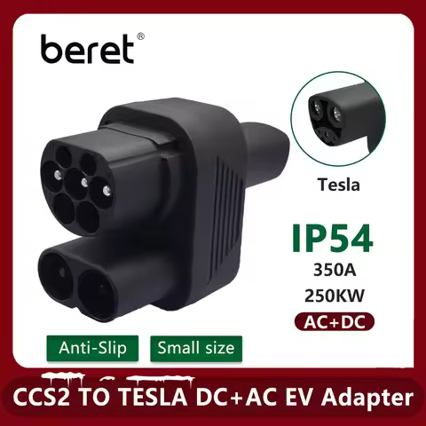 BERET CCS2 to Tesla AC+DC Adapter Fit for Tesla Model 3/X/Y CCS2 Combo NACS Adapter Support CCS2 and