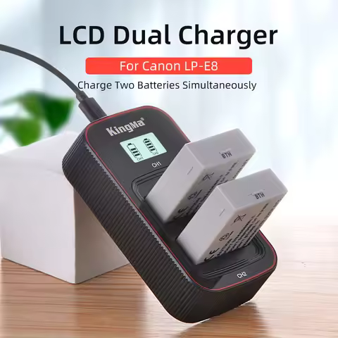KingMa LP-E8 Battery LCD USB Charger for Canon EOS 700D 650D 600D 550D Rebel T2i T3i T5i KISS X7i X6