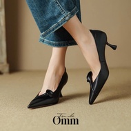 Omm DT195 3.5cm genuine leather high heels with luxurious flowers
